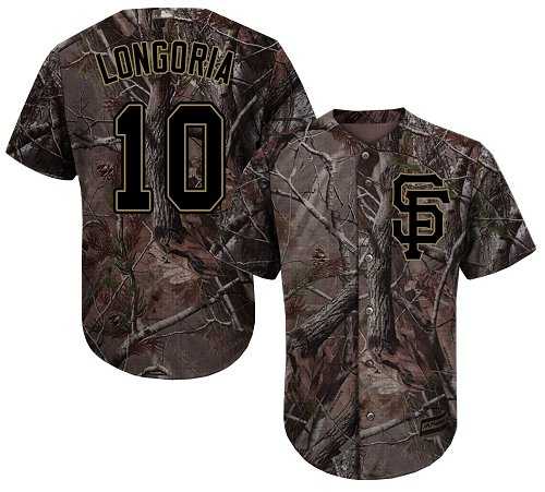 Youth San Francisco Giants #10 Evan Longoria Camo Realtree Collection Cool Base Stitched MLB Jersey
