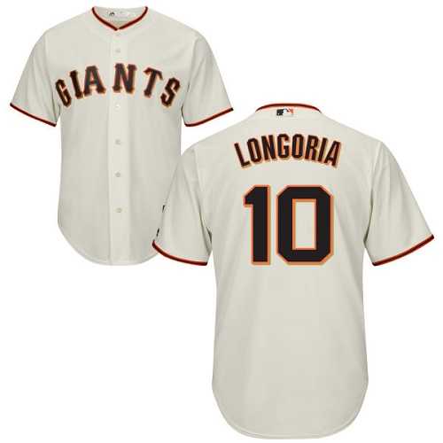 Youth San Francisco Giants #10 Evan Longoria Cream Cool Base Stitched Baseball Jersey