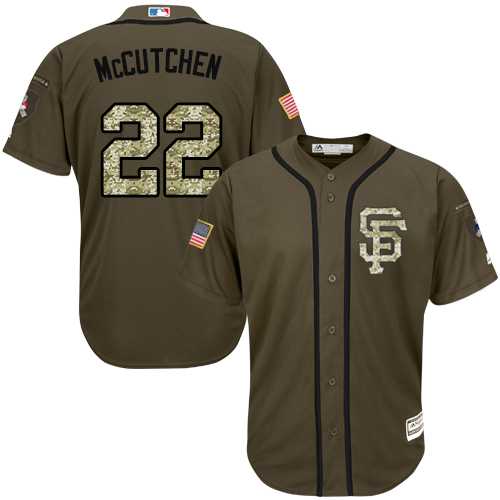 Youth San Francisco Giants #22 Andrew McCutchen Green Salute to Service Stitched MLB