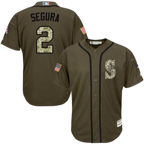 Youth Seattle Mariners #2 Jean Segura Green Salute to Service Stitched MLB Jersey