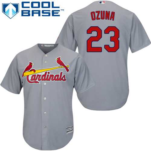 Youth St.Louis Cardinals #23 Marcell Ozuna Grey Cool Base Stitched MLB