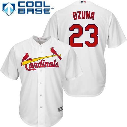 Youth St.Louis Cardinals #23 Marcell Ozuna White Cool Base Stitched MLB