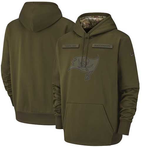 Youth Tampa Bay Buccaneers Nike Olive Salute to Service Sideline Therma Performance Pullover Hoodie