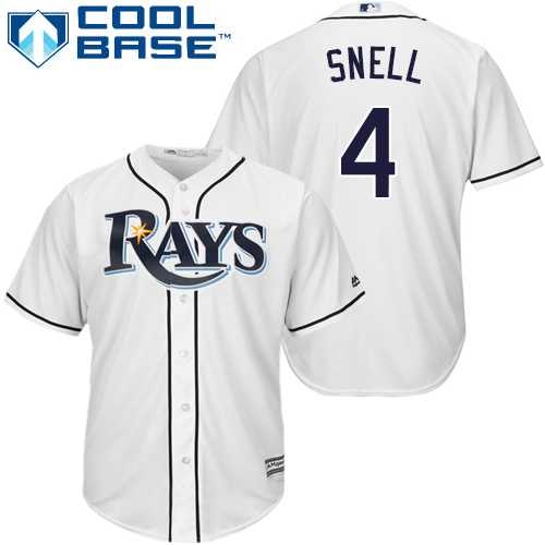 Youth Tampa Bay Rays #4 Blake Snell White Cool Base Stitched MLB Jersey