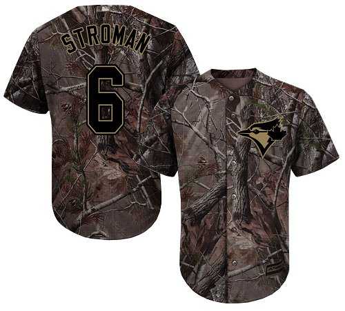 Youth Toronto Blue Jays #6 Marcus Stroman Camo Realtree Collection Cool Base Stitched MLB Jersey