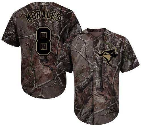 Youth Toronto Blue Jays #8 Kendrys Morales Camo Realtree Collection Cool Base Stitched MLB Jersey