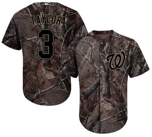 Youth Washington Nationals #3 Michael Taylor Camo Realtree Collection Cool Base Stitched MLB Jersey
