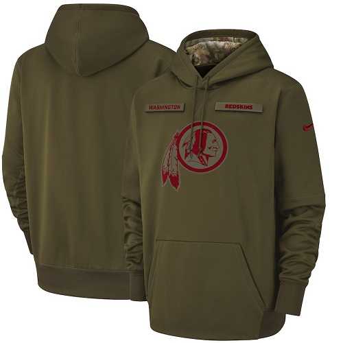 Youth Washington Redskins Nike Olive Salute to Service Sideline Therma Performance Pullover Hoodie