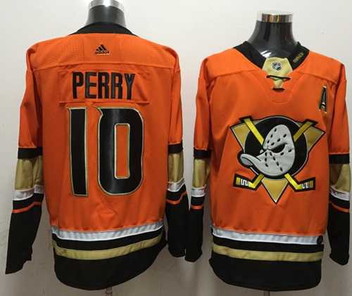 Men's Adidas Anaheim Ducks #10 Corey Perry Orange Authentic Stitched NHL Jersey