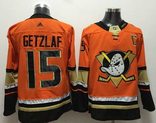 Men's Adidas Anaheim Ducks #15 Ryan Getzlaf Orange Authentic Stitched NHL Jersey