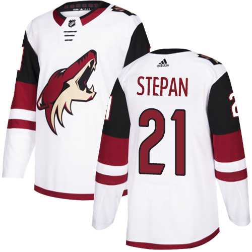 Men's Adidas Arizona Coyotes #21 Derek Stepan White Road Authentic Stitched NHL Jersey