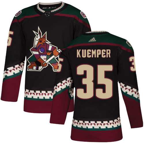 Men's Adidas Arizona Coyotes #35 Darcy Kuemper Black Alternate Authentic Stitched NHL Jersey Men's Adidas Arizona Coyotes #35 Darcy Kuemper Black Alternate Authentic Stitched NHL Jersey