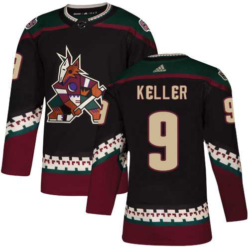 Men's Adidas Arizona Coyotes #9 Clayton Keller Black Alternate Authentic Stitched NHL Jersey