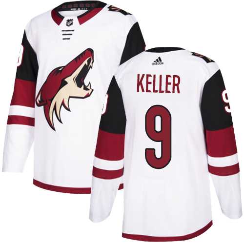 Men's Adidas Arizona Coyotes #9 Clayton Keller White Road Authentic Stitched NHL Jersey