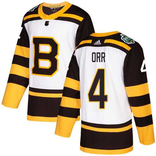 Men's Adidas Boston Bruins #4 Bobby Orr White Authentic 2019 Winter Classic Stitched NHL Jersey