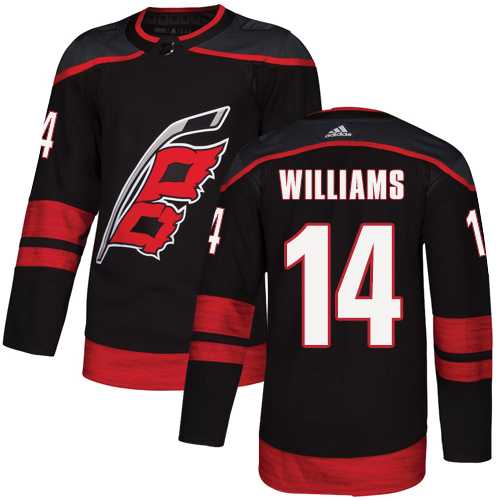 Men's Adidas Carolina Hurricanes #14 Justin Williams Black Alternate Authentic Stitched NHL Jersey