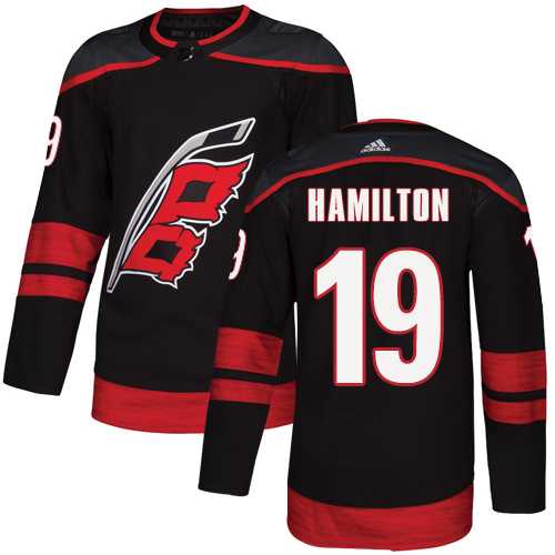 Men's Adidas Carolina Hurricanes #19 Dougie Hamilton Black Authentic Alternate NHL Jersey