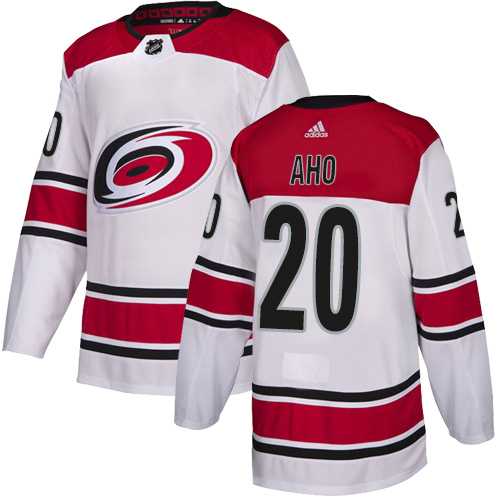 Men's Adidas Carolina Hurricanes #20 Sebastian Aho White Road Authentic Stitched NHL Jersey