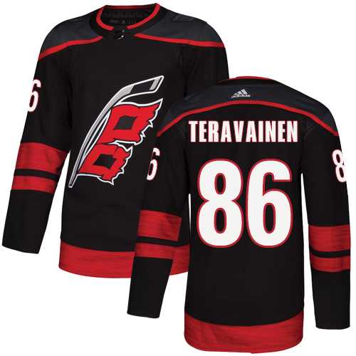 Men's Adidas Carolina Hurricanes #86 Teuvo Teravainen Black Alternate Authentic Stitched NHL Jersey