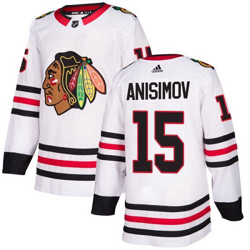Men's Adidas Chicago Blackhawks #15 Artem Anisimov White Road Authentic Stitched NHL Jersey