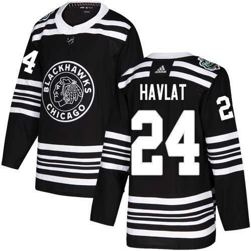 Men's Adidas Chicago Blackhawks #24 Martin Havlat Black Authentic 2019 Winter Classic Stitched NHL Jersey