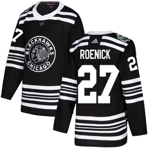 Men's Adidas Chicago Blackhawks #27 Jeremy Roenick Black Authentic 2019 Winter Classic Stitched NHL Jersey