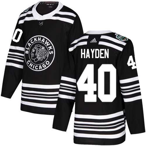Men's Adidas Chicago Blackhawks #40 John Hayden Black Authentic 2019 Winter Classic Stitched NHL Jersey Men's Adidas Chicago Blackhawks #40 John Hayden Black Authentic 2019 Winter Classic Stitched NHL Jersey