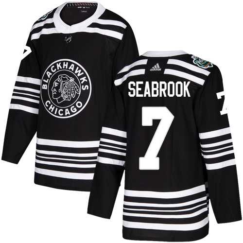Men's Adidas Chicago Blackhawks #7 Brent Seabrook Black Authentic 2019 Winter Classic Stitched NHL Jersey
