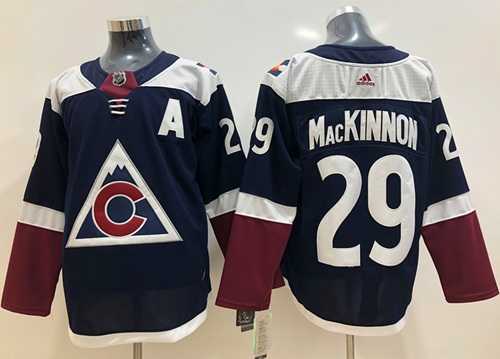 Men's Adidas Colorado Avalanche #29 Nathan MacKinnon Navy Alternate Authentic Stitched NHL Jersey