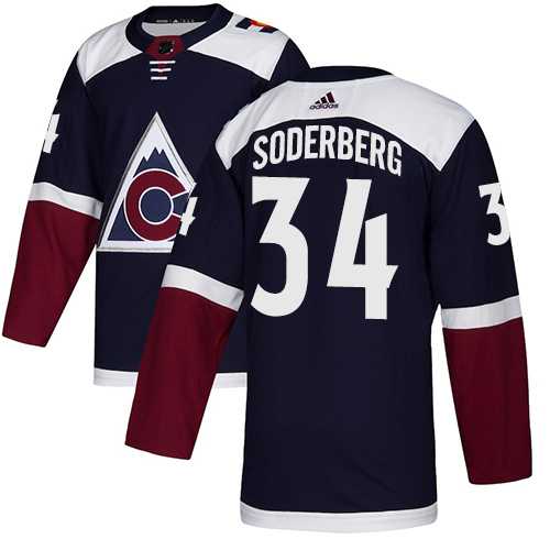 Men's Adidas Colorado Avalanche #34 Carl Soderberg Navy Alternate Authentic Stitched NHL Jersey Men's Adidas Colorado Avalanche #34 Carl Soderberg Navy Alternate Authentic Stitched NHL Jersey