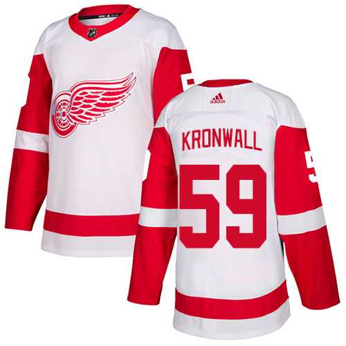 Men's Adidas Detroit Red Wings #59 Niklas Kronwall White Road Authentic Stitched Hockey Jersey
