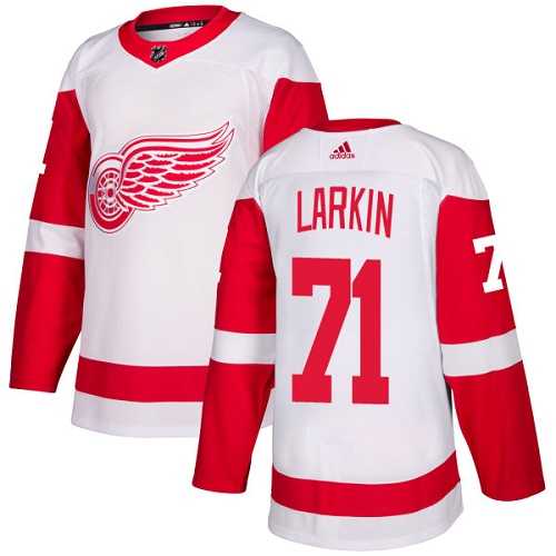 Men's Adidas Detroit Red Wings #71 Dylan Larkin White Road Authentic Stitched NHL Jersey