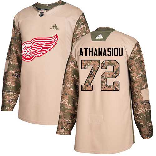 Men's Adidas Detroit Red Wings #72 Andreas Athanasiou Camo Authentic 2017 Veterans Day Stitched NHL Jersey