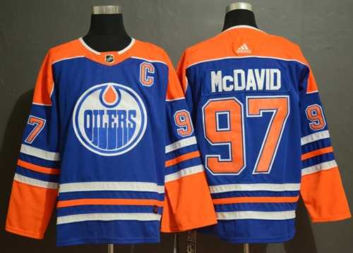 Men's Adidas Edmonton Oilers #97 Connor McDavid Royal Alternate Authentic Stitched NHL Jersey