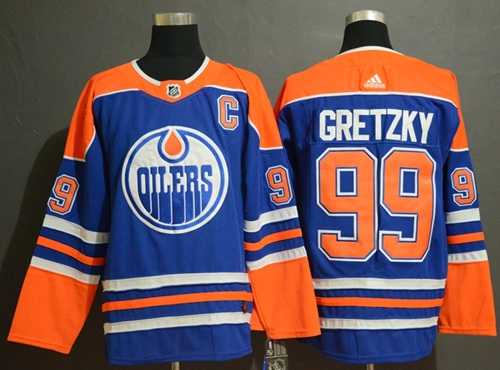 Men's Adidas Edmonton Oilers #99 Wayne Gretzky Royal Alternate Authentic Stitched NHL Jersey