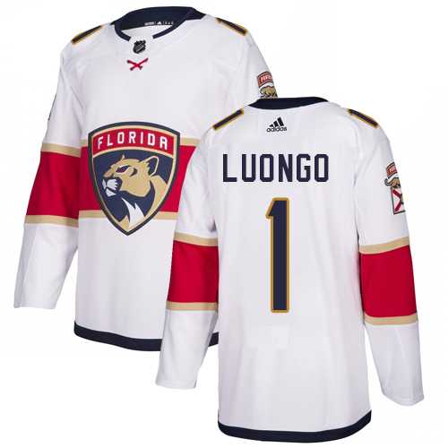 Men's Adidas Florida Panthers #1 Roberto Luongo White Road Authentic Stitched NHL Jersey