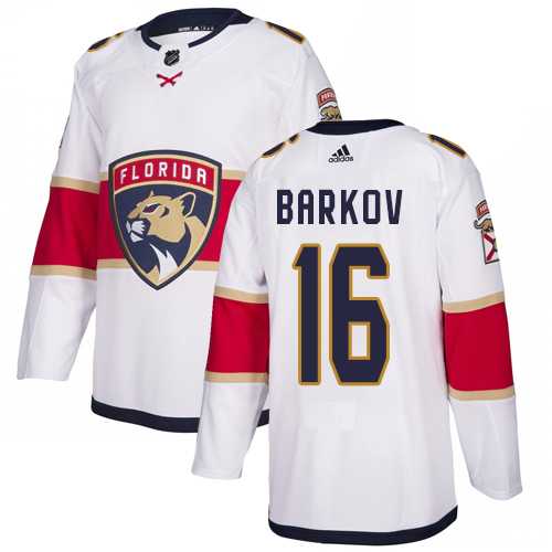 Men's Adidas Florida Panthers #16 Aleksander Barkov White Road Authentic Stitched NHL Jersey