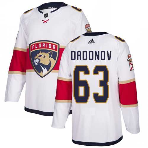 Men's Adidas Florida Panthers #63 Evgenii Dadonov White Road Authentic Stitched NHL Jersey
