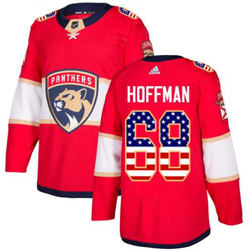 Men's Adidas Florida Panthers #68 Mike Hoffman Red Home Authentic USA Flag Stitched NHL Jersey
