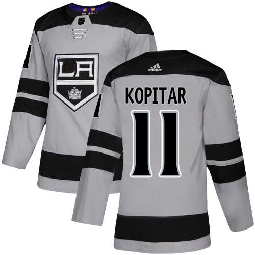 Men's Adidas Los Angeles Kings #11 Anze Kopitar Gray Alternate Authentic Stitched NHL Jersey