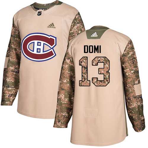 Men's Adidas Montreal Canadiens #13 Max Domi Camo Authentic 2017 Veterans Day Stitched NHL Jersey