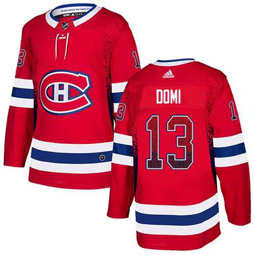 Men's Adidas Montreal Canadiens #13 Max Domi Red Home Authentic Drift Fashion Stitched NHL Jersey