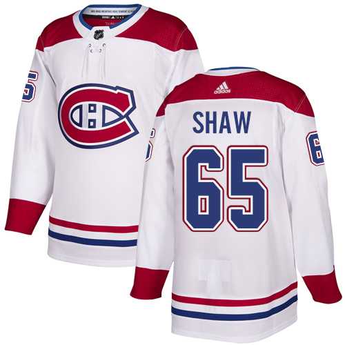 Men's Adidas Montreal Canadiens #65 Andrew Shaw White Road Authentic Stitched NHL Jersey