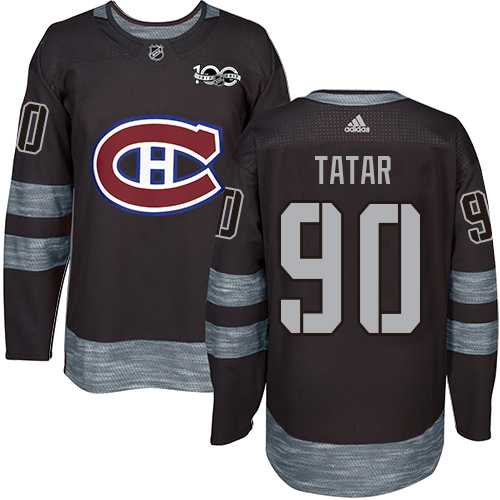 Men's Adidas Montreal Canadiens #90 Tomas Tatar Black 1917-2017 100th Anniversary Stitched NHL Jersey
