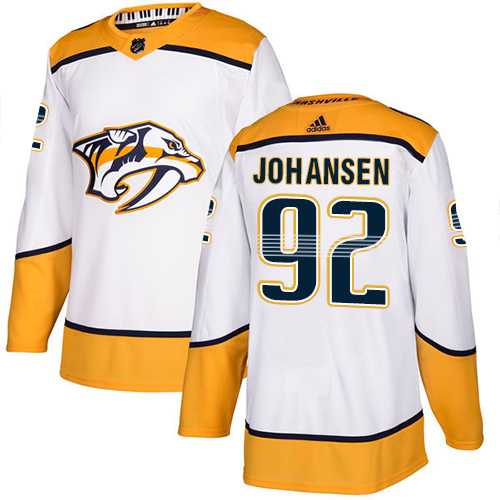 Men's Adidas Nashville Predators #92 Ryan Johansen White Road Authentic Stitched NHL Jersey