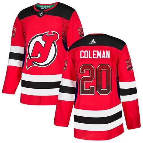 Men's Adidas New Jersey Devils #20 Blake Coleman Red Home Authentic Drift Fashion Stitched NHL Jersey