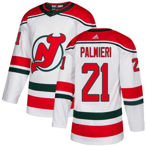 Men's Adidas New Jersey Devils #21 Kyle Palmieri White Alternate Authentic Stitched NHL Jersey