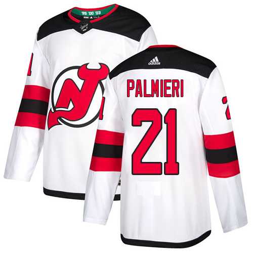 Men's Adidas New Jersey Devils #21 Kyle Palmieri White Road Authentic Stitched NHL Jersey