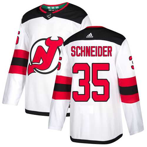 Men's Adidas New Jersey Devils #35 Cory Schneider White Road Authentic Stitched NHL Jersey