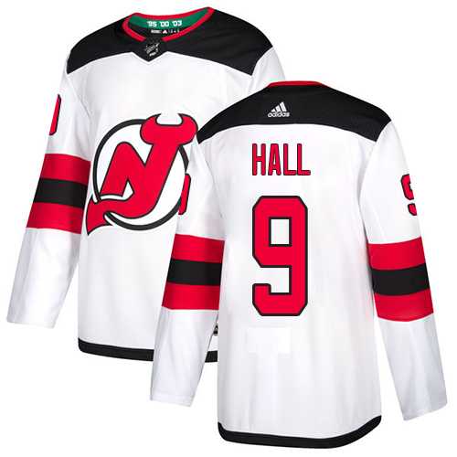 Men's Adidas New Jersey Devils #9 Taylor Hall White Road Authentic Stitched NHL Jersey Men's Adidas New Jersey Devils #9 Taylor Hall White Road Authentic Stitched NHL Jersey